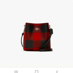 Coach Buffalo Plaid Mini Bucket Bag